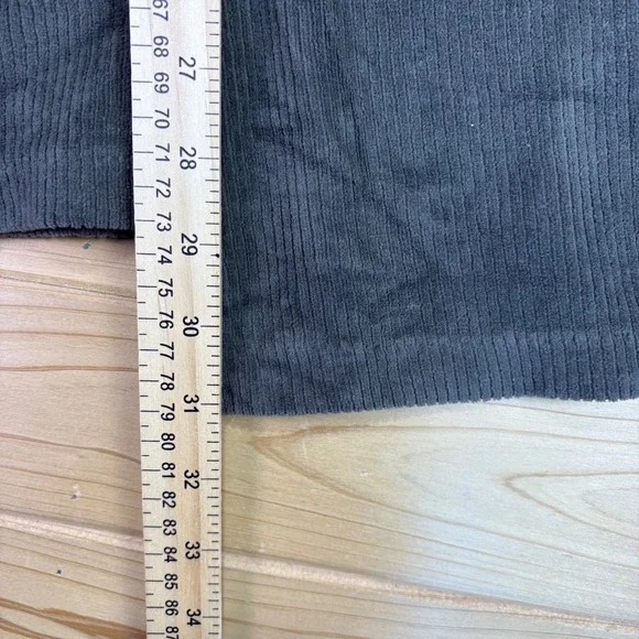 Aerie Corduroy Pants Womens Medium Olive Green Bell Bottom Ribbed Flared Pants - Picture 5 of 7